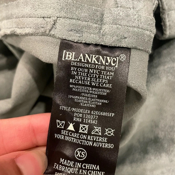 Anthropologie Blank NYC Green Faux Suede Plush Belted Trench Coat Jacket Sz XS - Picture 13 of 14